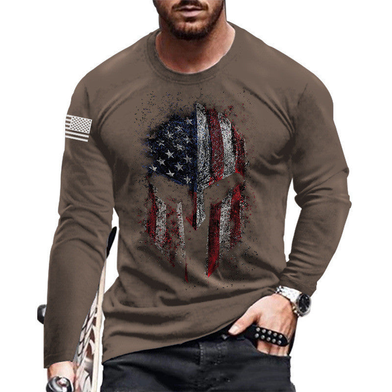 Long Sleeve Round Neck Loose Print Pullover Jacket T-shirt